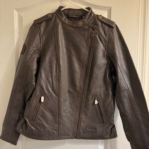 Harley-Davidson Women’s Leather Jacket – Size M – New With Tags – Brown Moto Zip